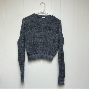 Garage Knit Crop Crewneck Grey Sweater